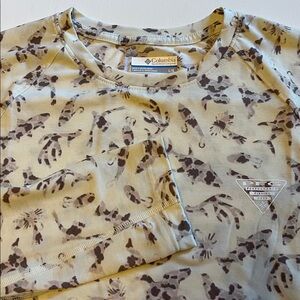 Columbia PFG Shirt Womens L Uncharted Knit Long Sleeve Fishing print Dry UPF 30